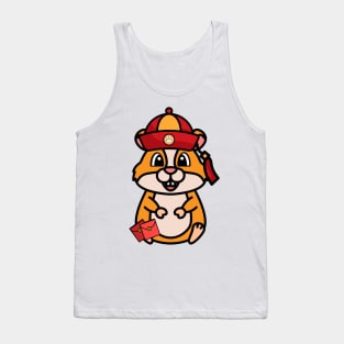 Funny hamster celebrates lunar new year Tank Top